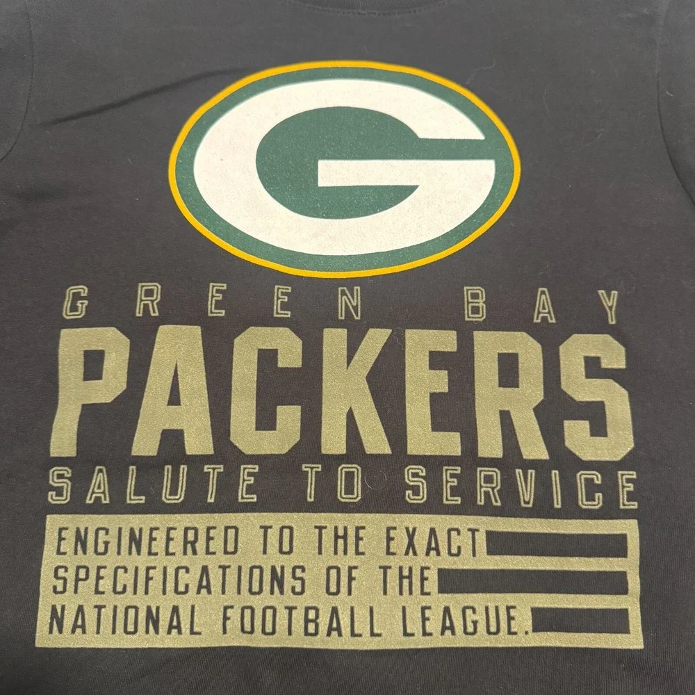 Nike Green Bay‎ Packers Dry Fit NFL Salute to Service Black Shirt Youth Size M